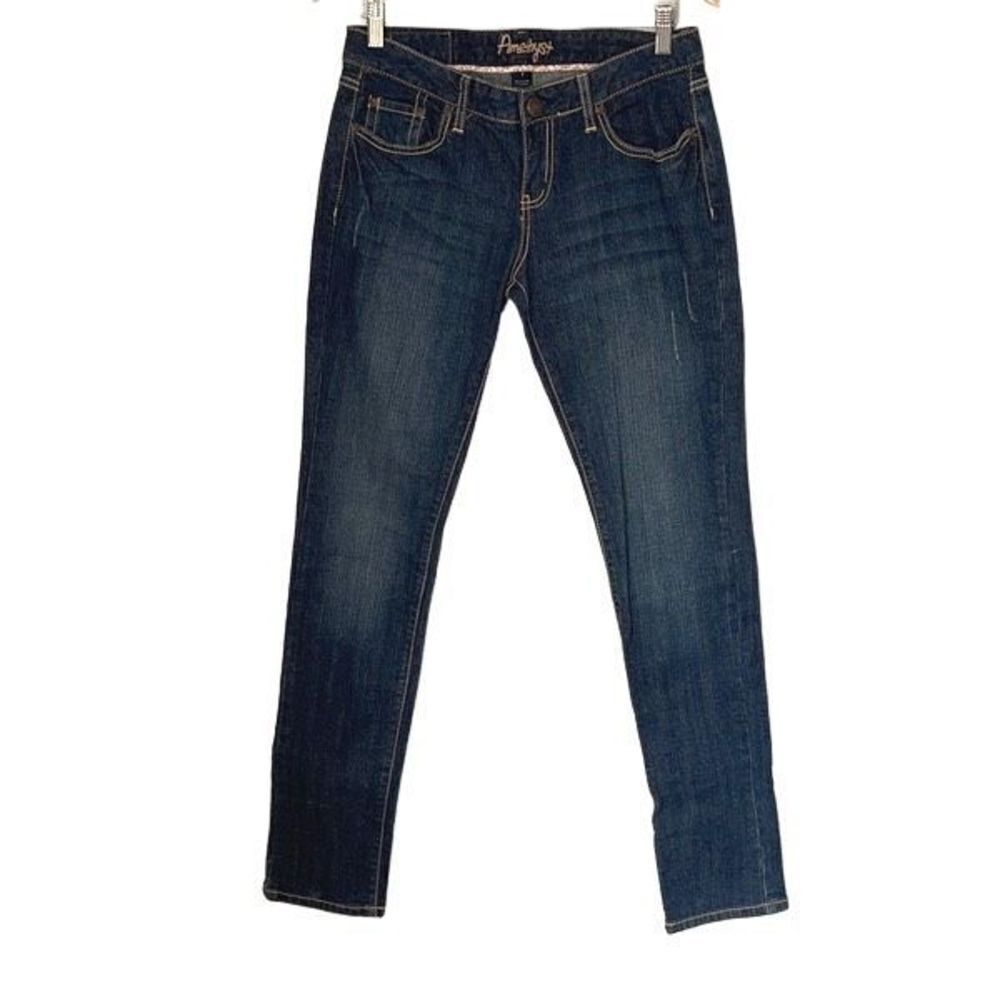 Amethyst Women's Skinny‎ Jeans Denim Mid Rise Slim Fit Stretch Blue Size 7